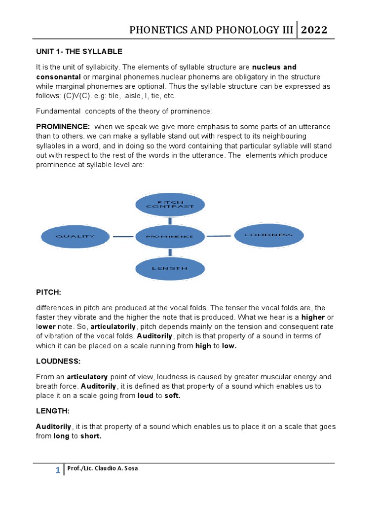 Syllable Structure and Prominence in Phonetics | PDF | Stress ...