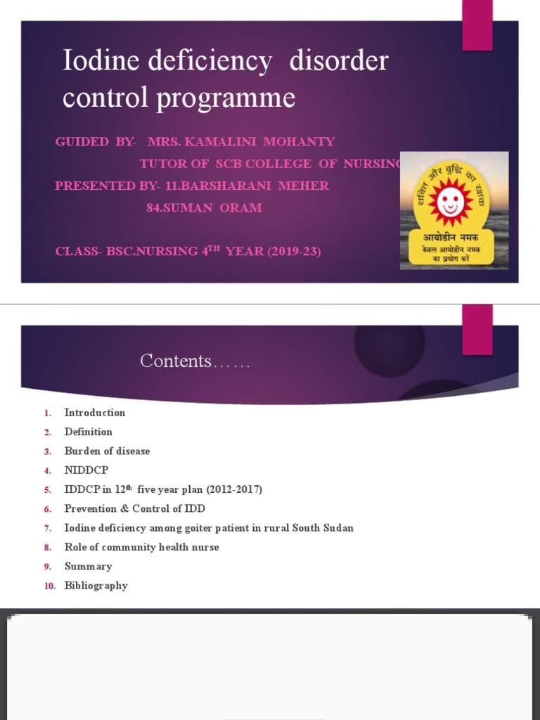Iodine Deficiency Disorder Programe | PDF | Health Sciences | Clinical ...