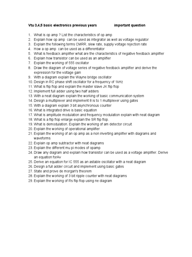 Vtu Basic Electronics 3,4,5 PDF