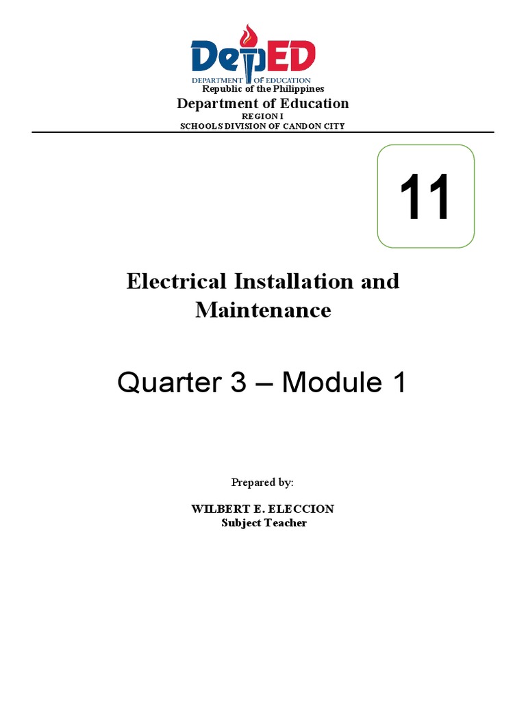 EIM 11Q3 Module 1 PDF Fluorescent Lamp Troubleshooting