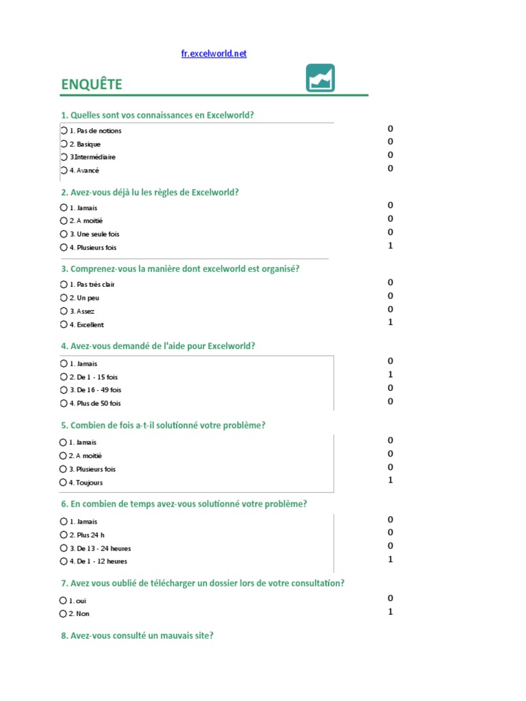 Modele de Questionnaire Au Format Excel | PDF | Théorie (échecs) | Échecs