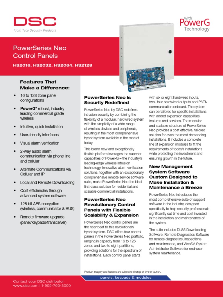 Fisa Tehnica Centrala Alarma Hibrid DSC NEO 2128 PDF | PDF | Sensor ...