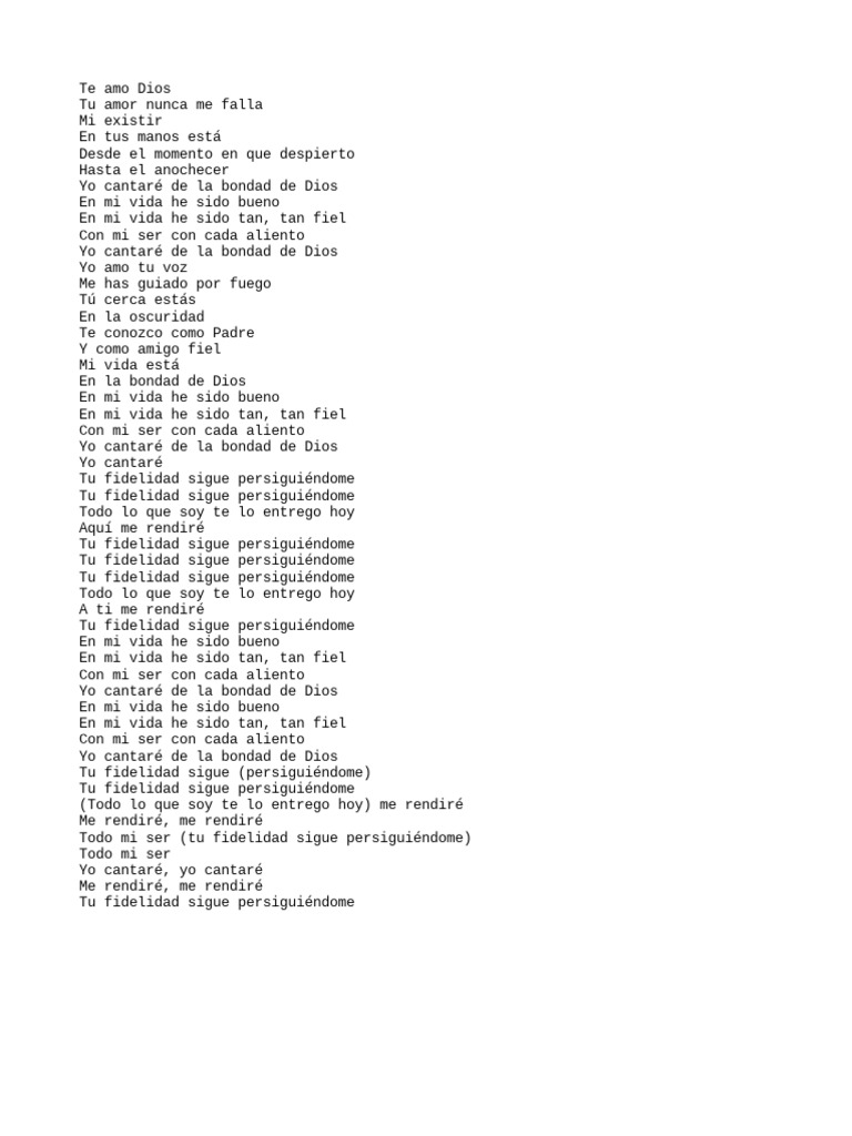 Letra La Bondad de Dios PDF