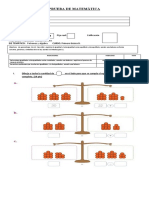 PRUEBA DE MATEMÁTICA Igualdad y Desigualdad