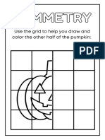 Black White Halloween Symmetry Worksheets PDF
