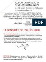 Calcular densidad líquidos, sólidos irregulares