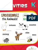 Kindergarten - Animal Activities Workbook PDF