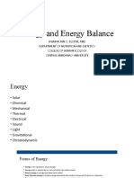Energy and Energy Balance