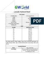 AVOCADO Kent Technical Sheet GWORLD