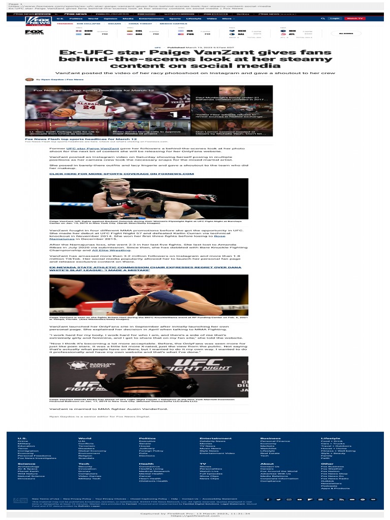 ExUFC Star Paige VanZant Gives Fans BehindThescenes Look at Her ST PDF