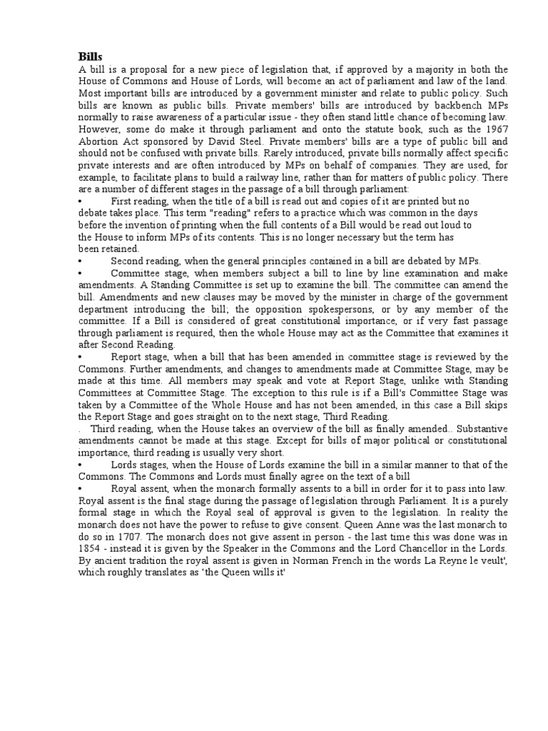 Bill Uk | PDF | Bill (Law) | Royal Assent