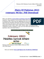 February 2023 Pakistan Current Affairs MCQs in PDF Download