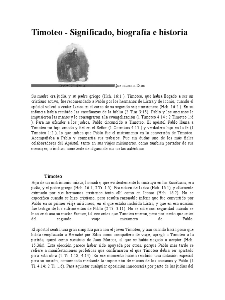 Timoteo Pdf Pablo El Apóstol San Timoteo