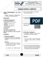 Problemas de álgebra y lenguaje numérico en secundaria