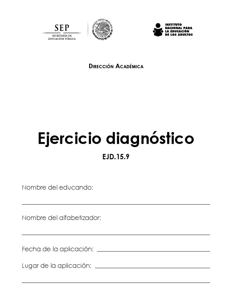 Ejercicio Diagnóstico INEA EJD.15.9 | PDF