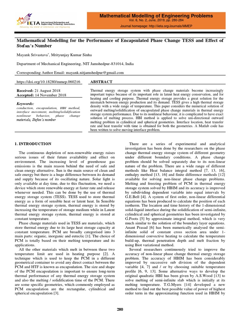 Mathematical modelling of engineering problems received 21 august