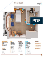 HOTEL ROOM LIGHTS, SWITCHES AND SOCKETS DIAGRAM