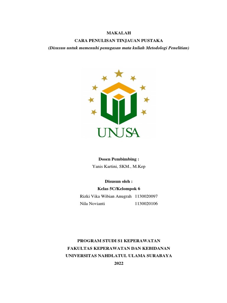 Kel 6 Makalah Cara Penulisan Tinjauan Pustaka Metodologi Penelitian