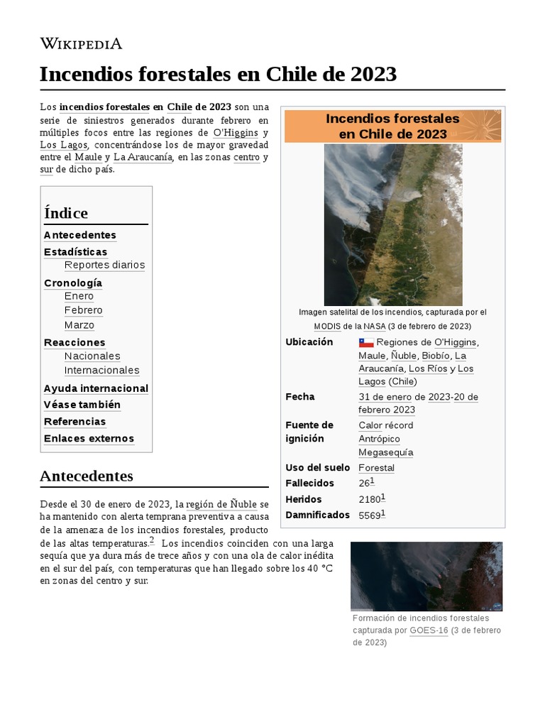 Incendios Forestales en Chile de 2023 | PDF | Chile | Fuego fatuo