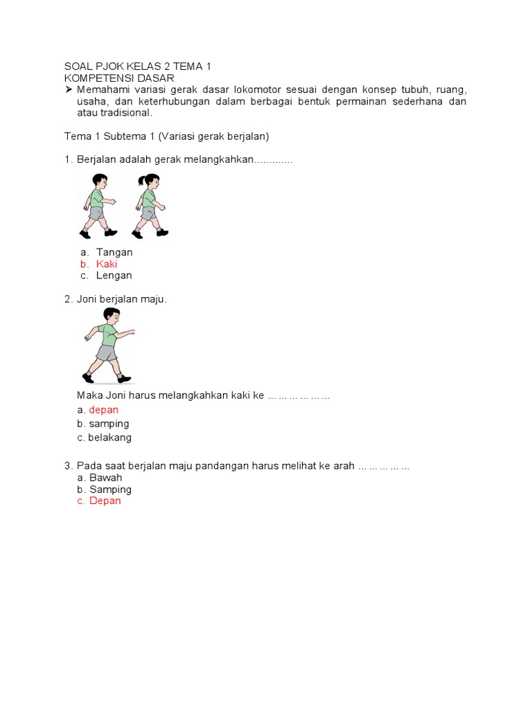 Soal Pjok Kelas 2 Tema 1 | PDF