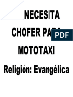 Se Necesita Chofer de Mototaxi - Aviso PDF