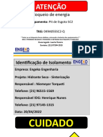 Bloqueio de energia equipamento de esgoto