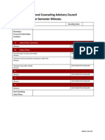School Counseling Advisory Council First Semester Minutes