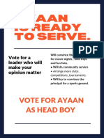 Vote for Ayaan as Head Boy