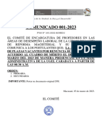 Comunicado 001-2023 Cargos Directivos