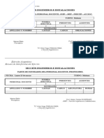 Parte de novedades docentes Escuela Suboficiales Ejército