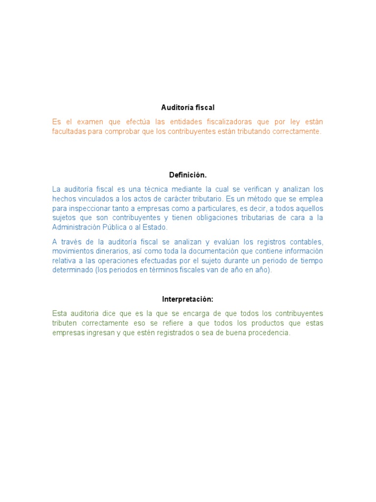 Auditoría Fiscal Pdf