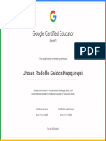 Jhoan Galdos GCE1 Certificate Modelo Google 1