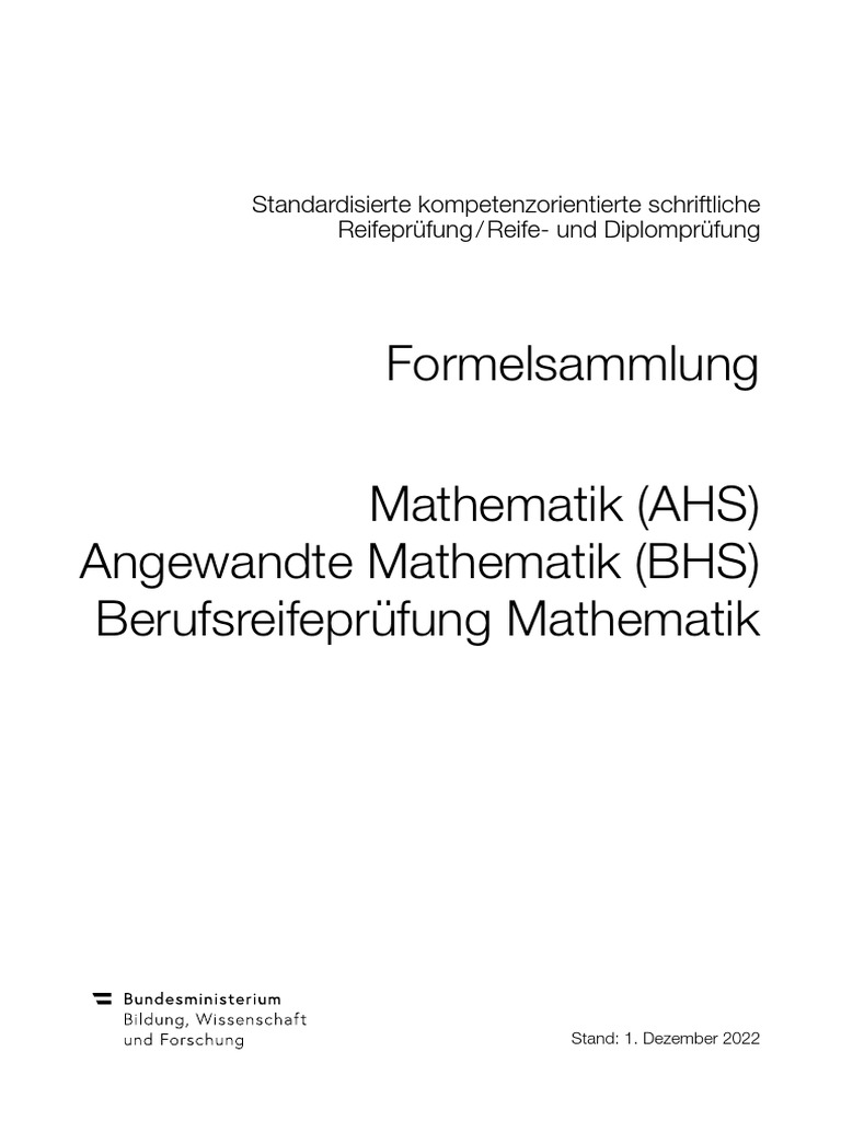 SRDP Am Ma Formelsammlung PDF | PDF