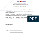 Termo de recebimento de esfigmomanômetro da prefeitura de Maracanã