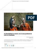 Accidentabilidad en Minería - Con La Tarea Pendiente de Evitar Las Fatalidades PDF