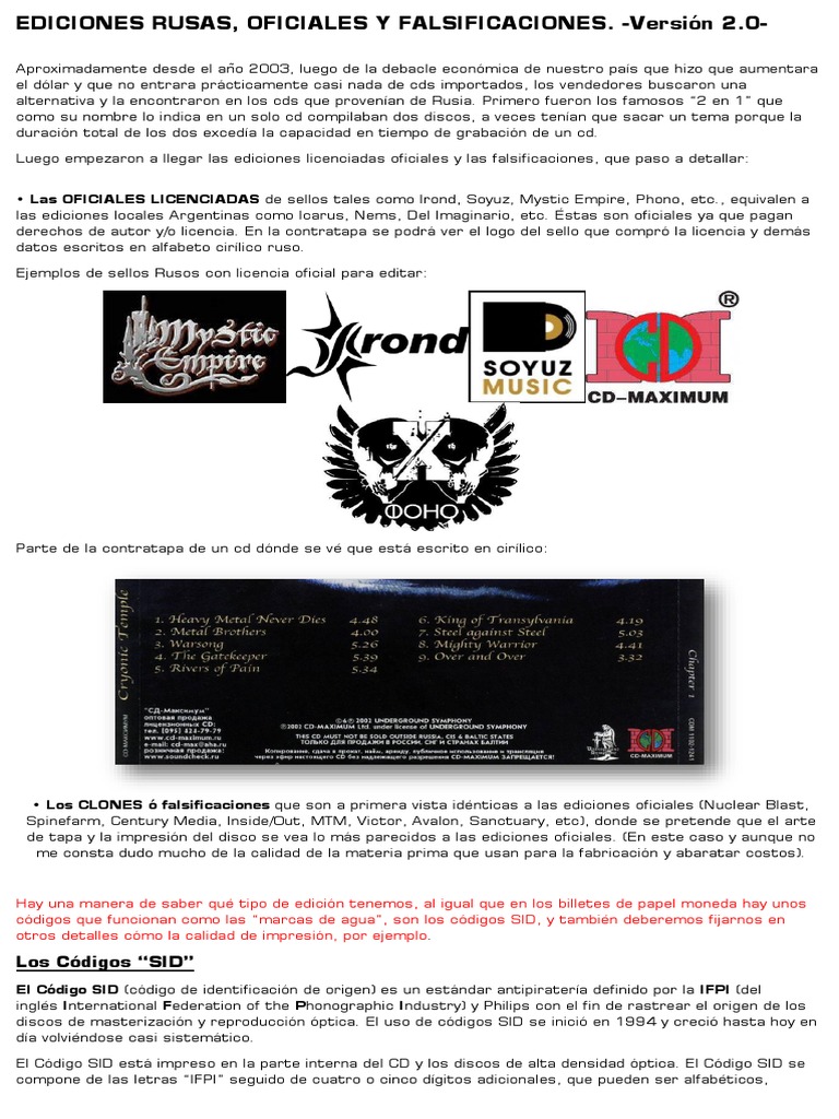 Discos Rusos | PDF | Disco compacto