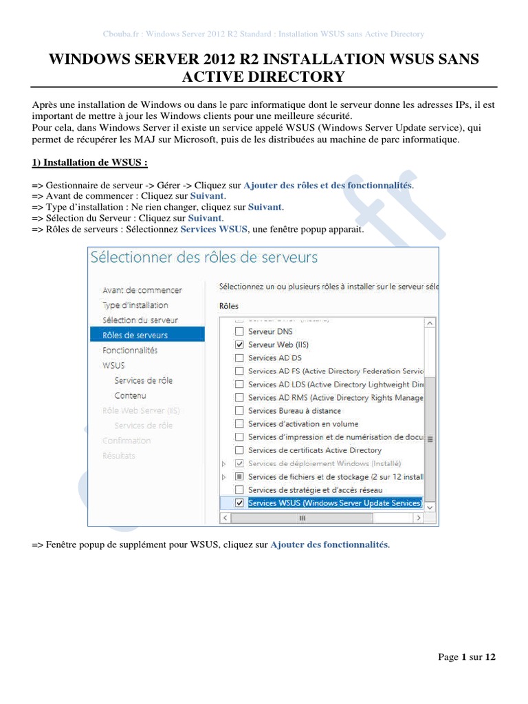 Installation WSUS sur Windows Server 2012 R2 | PDF | Registre Windows ...