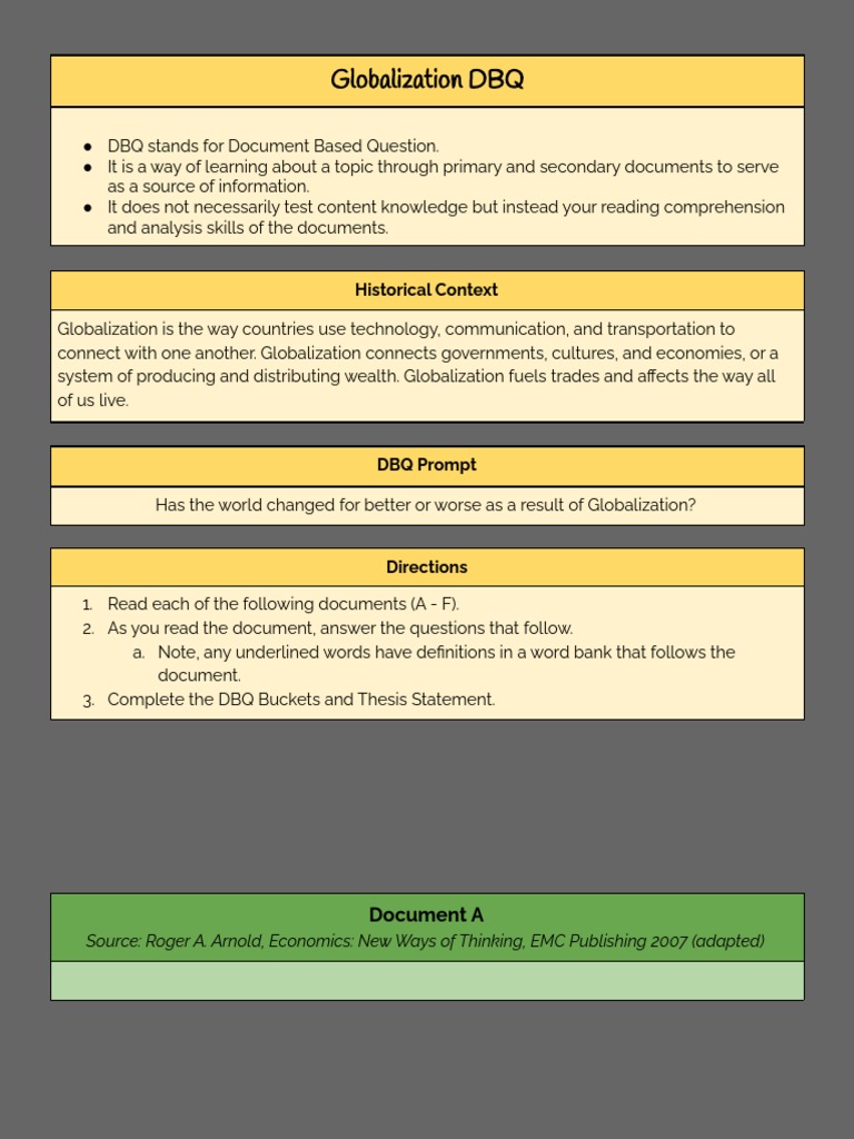 DBQ - Documents - 13878104 | Download Free PDF | Globalization | China