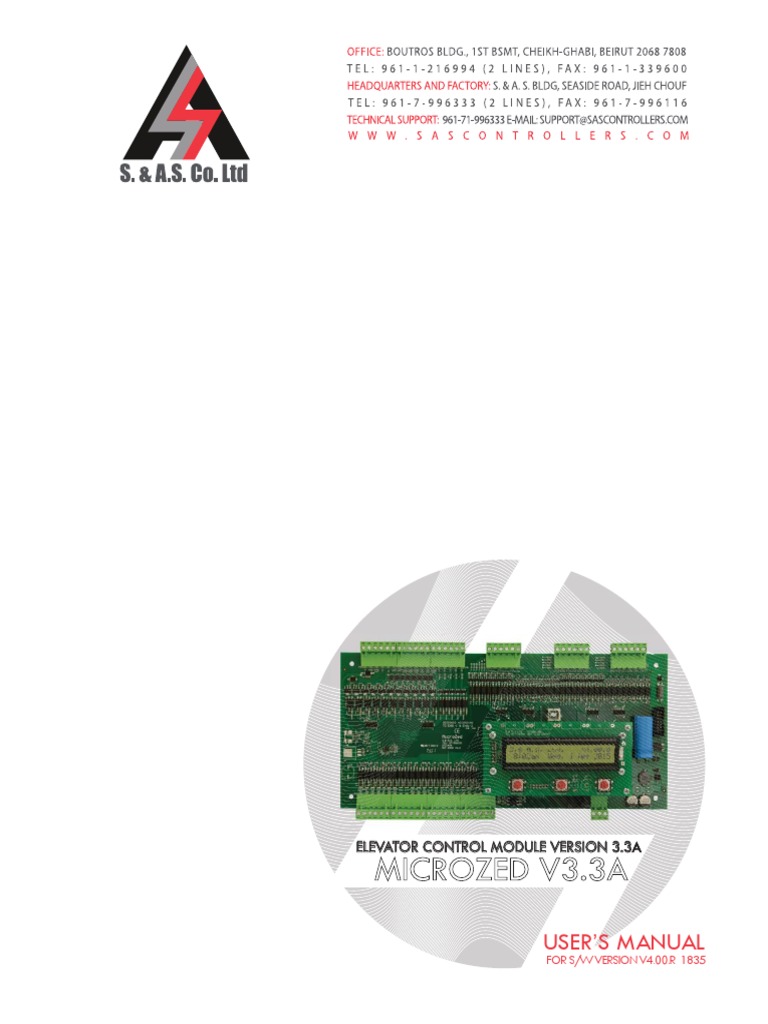 Microzed Elevator Control Manual V4.00 | PDF | Computer Terminal | Elevator
