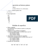 Descomposición en Factores Primos y Medidas de Superficie