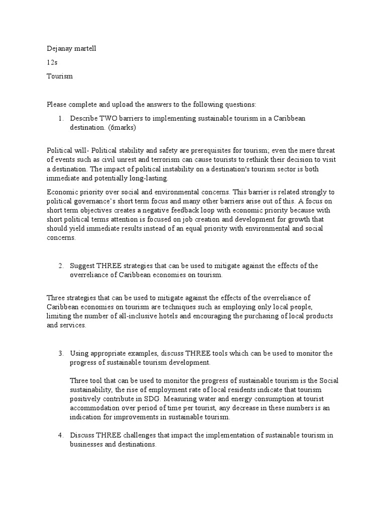 Barriers To Sustainable Tourism | PDF | Sustainability | Tourism