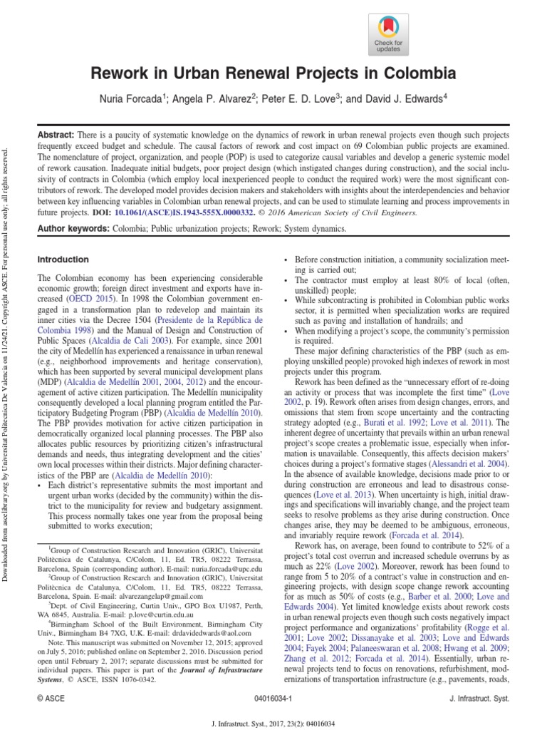 Rework in Urban Renewal Projects | PDF