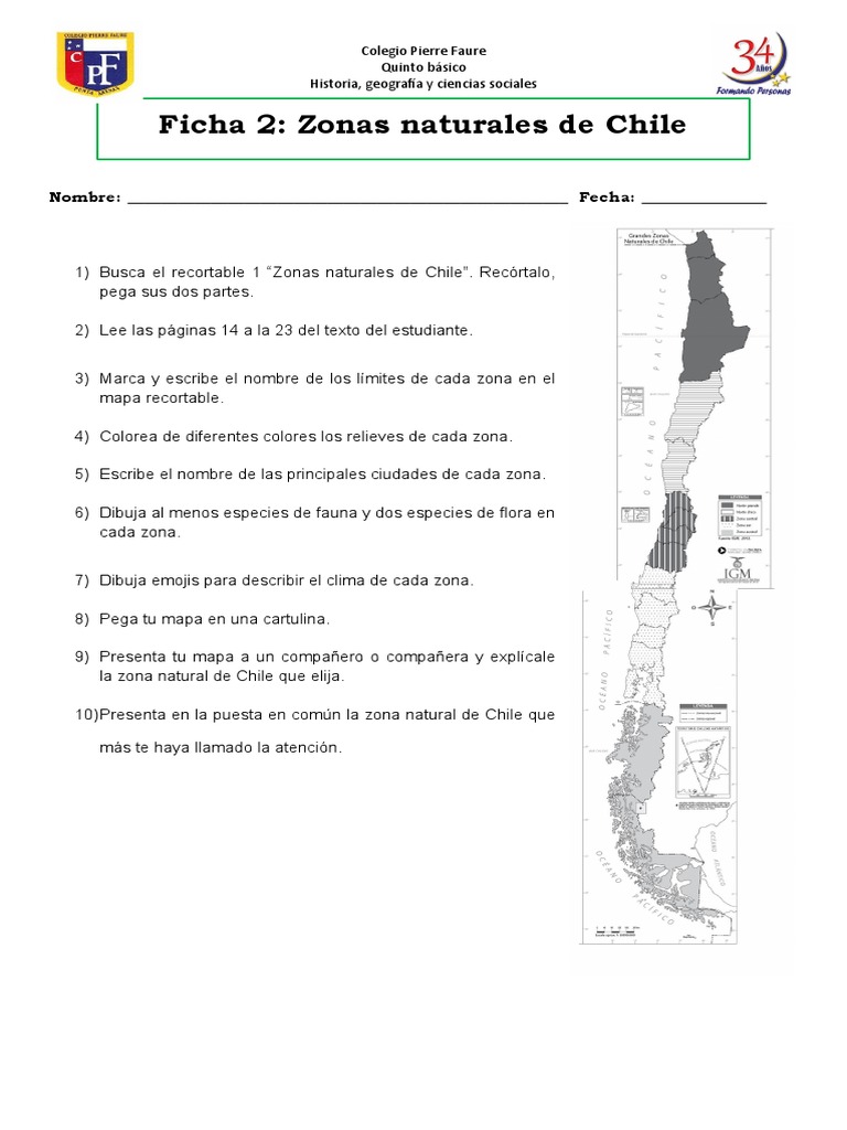 Ficha 2 Zonas Naturales de Chile | PDF