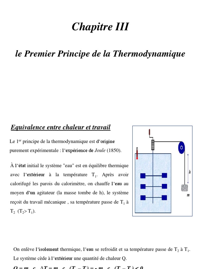 Premier Principe de la Thermodynamique | PDF | Transfert thermique ...
