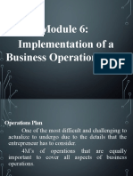 Module 6-Implementation of Operations Plan