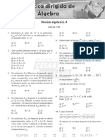 Práctica de Álgebra Semanal UNI División Polinómica