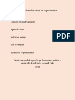 Informe de Evaluación de Los Requerimientos VG