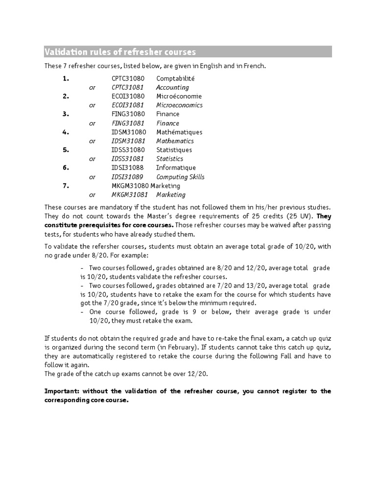 Refresher Courses PDF PDF