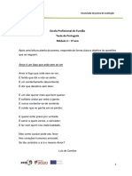 Teste Modulo 2 - 1º Ano - Amor e Um Fogo Que Arde Sem Se Ver (Sem Composição)