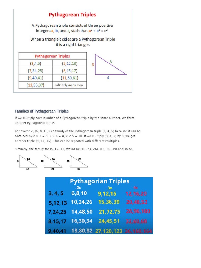 Pythagorean Triples Definition PDF